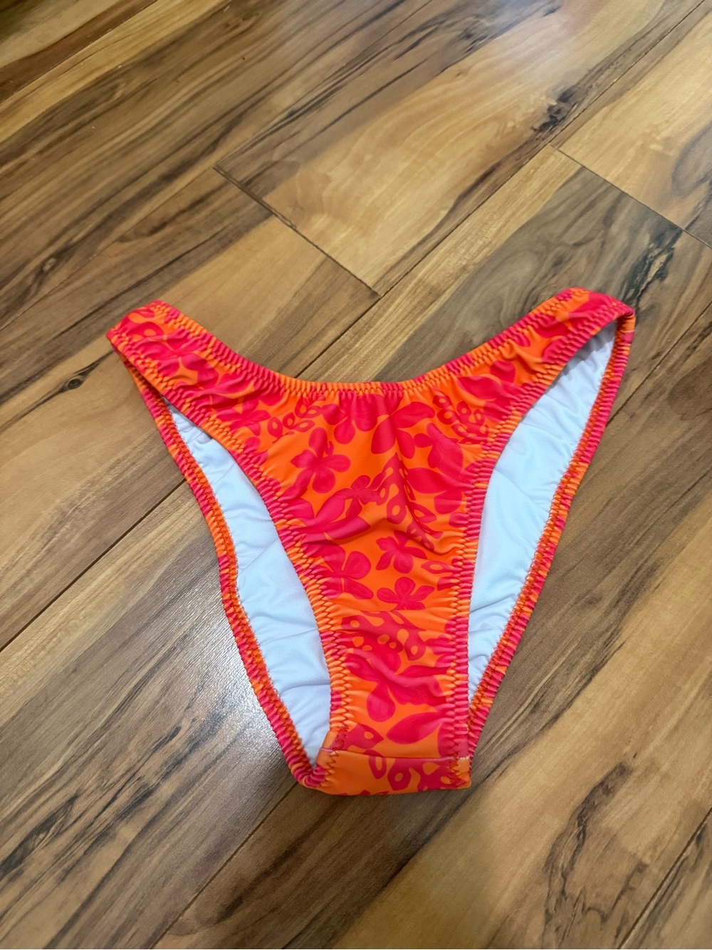 Bright Orange & Pink Floral Swim Bottom